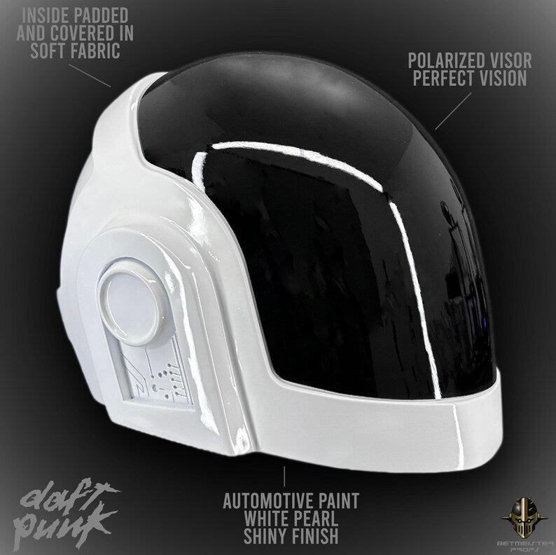 Casco Blanco Brillante de Daft Punk Guy-Manuel - Edición Exclusiva