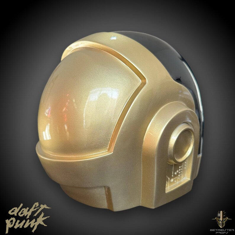 Daft Punk Gold and Silver Painted Helmet Set - Guy-Manuel and Thomas Bangalter