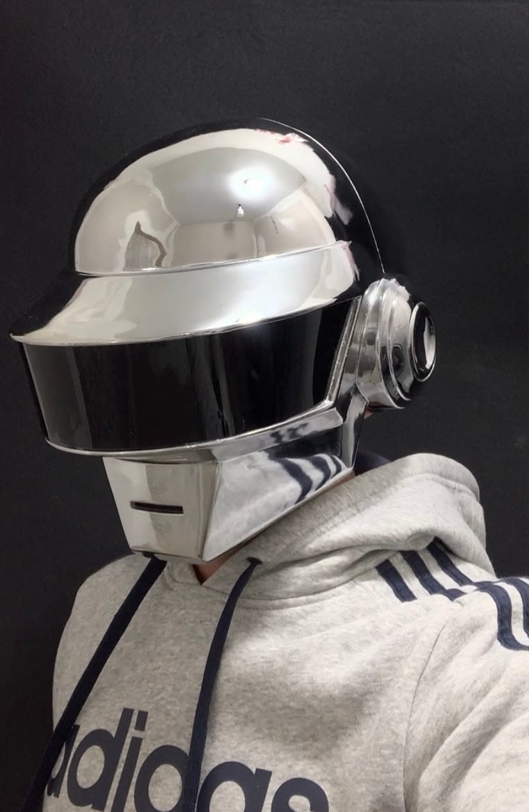 Daft Punk Chrome Helmet Set - Guy-Manuel and Thomas Bangalter