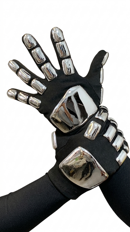 Guantes Cromados Plata daft Punk