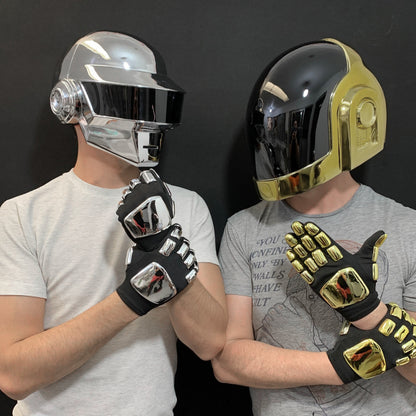 Daft Punk Chrome Helmet Set - Guy-Manuel and Thomas Bangalter