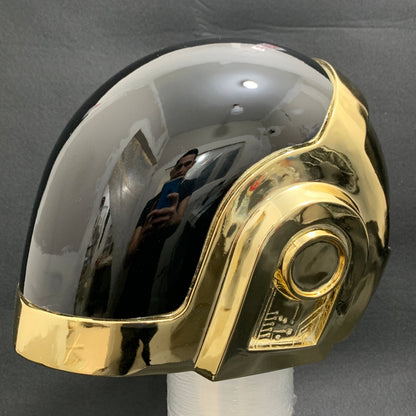 gold chrome motorcycle helmet Daft Punk Guy-Manuel Chrome Helmet